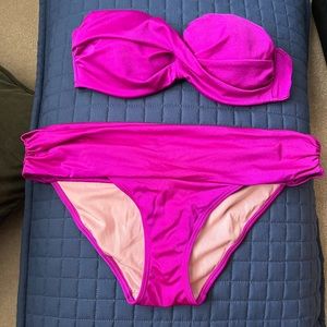 Victoria’s Secret Strapless push-up bikini Medium bottom/34B top